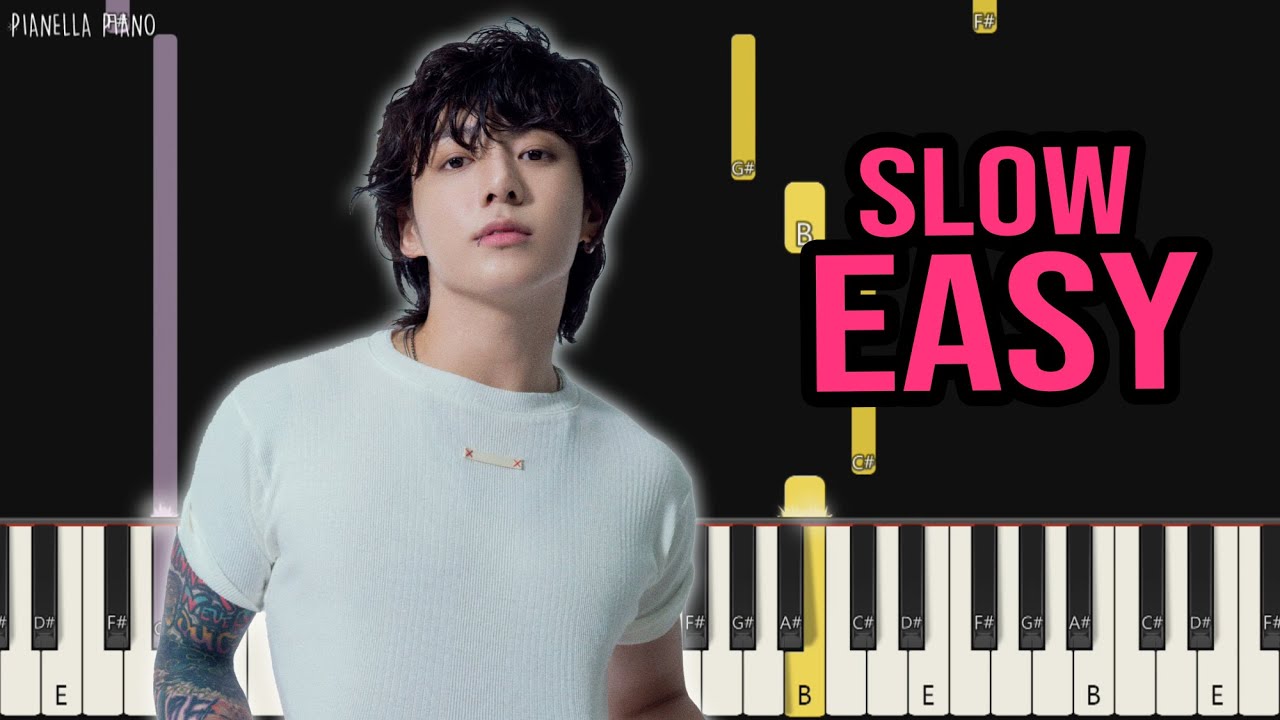Jung Kook - Seven (ft. Latto) | SLOW EASY Piano Tutorial by Pianella Piano
