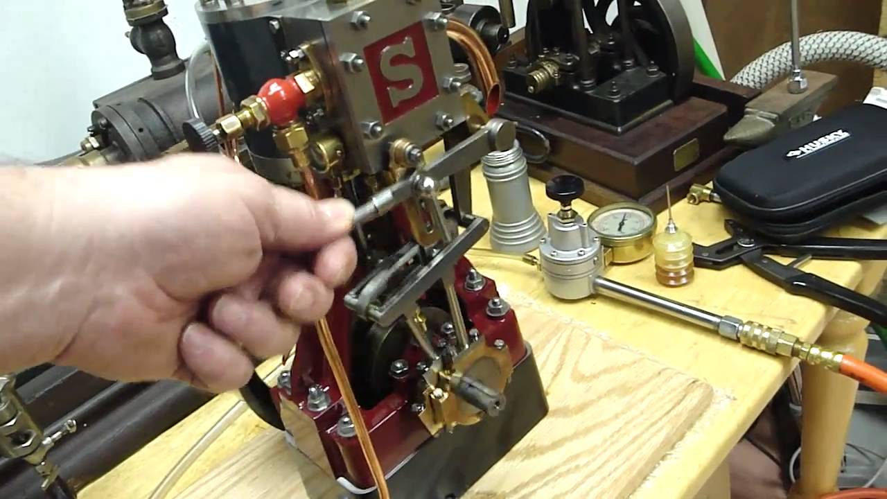Steam Engine - Stuart 5A  running on air