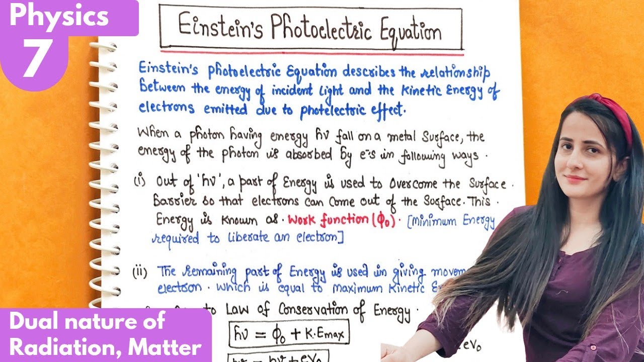 7) Einstein's photoelectric equation| Dual nature of radiation and matter class12 Physics #neet #jee