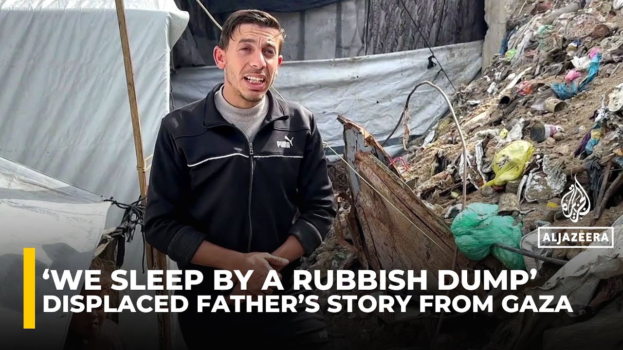 Displaced Gaza families forced to live next to mountains of rotten rubbish and rodents