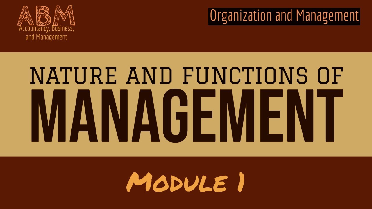 OrgMan | NATURE AND FUNCTIONS OF MANAGEMENT |