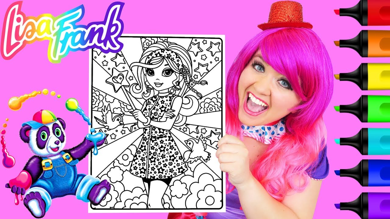 Coloring Lisa Frank Hippie Girl Rainbow Coloring Page Prismacolor Markers | KiMMi THE CLOWN
