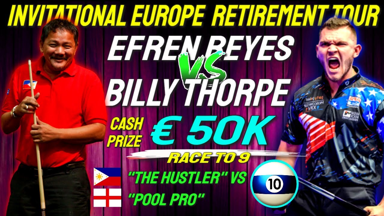 EPIC POOL BATTLE! €50K on the Line - Who Will Win? Efren Reyes vs Billy Thorpe!