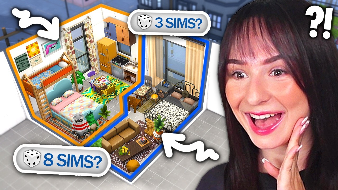 I fit 2 CUSTOM APARTMENTS for RANDOM SIMS into 1 challenge in The Sims 4
