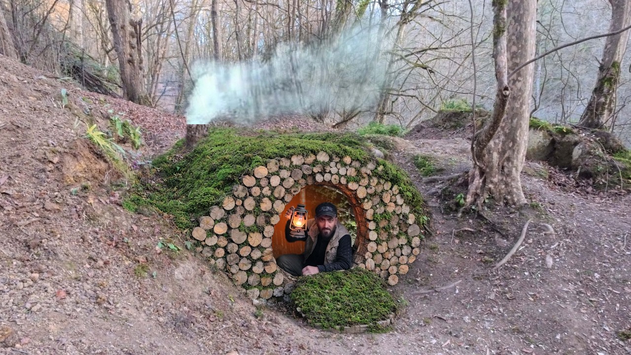 Building Complete and Warm Dugout for Survival | Underground Shelter, Secret cave