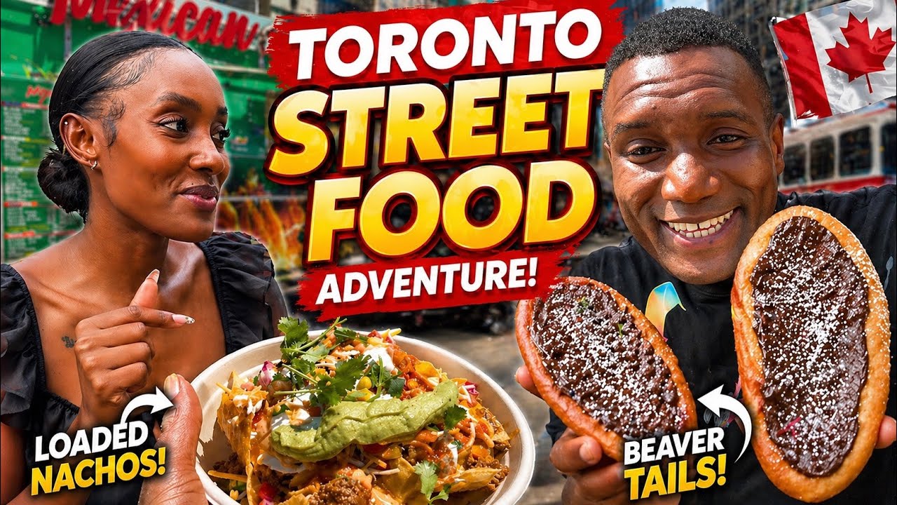 Trying Street Food in Toronto | Beaver Tail, Jerk Chicken, Teriyaki Ball!