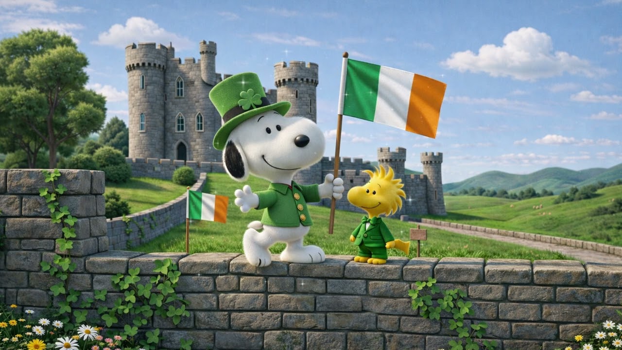 Snoopy’s Blarney Castle Adventure 🏰🍀 | Celtic Music & St. Patrick's Day Irish Ambience