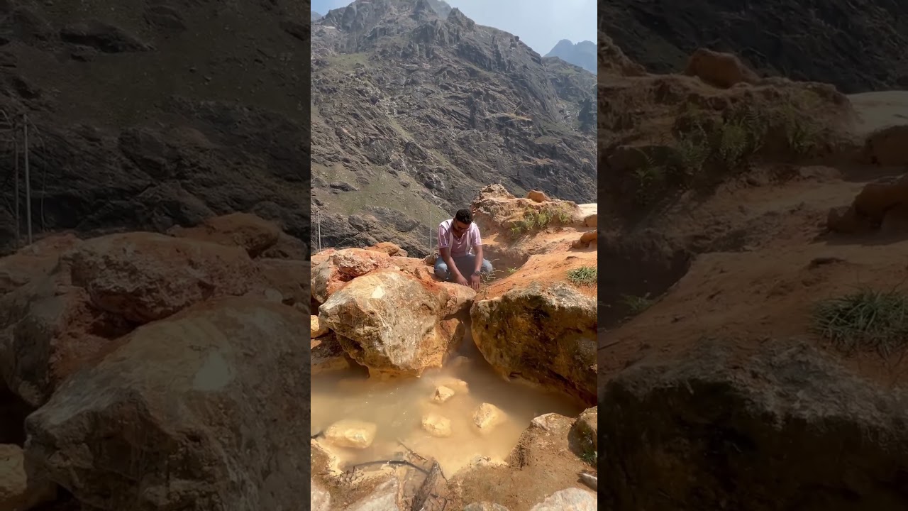 Natural hot water spring located at Uttarakhand #joshimath #hotwaterspring #tapovan #uttarakhand