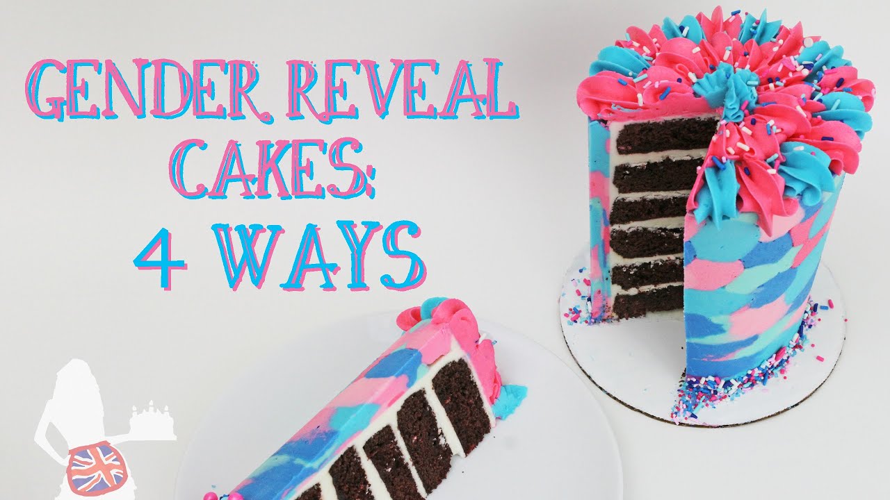 Gender Reveal Cakes 4 Ways