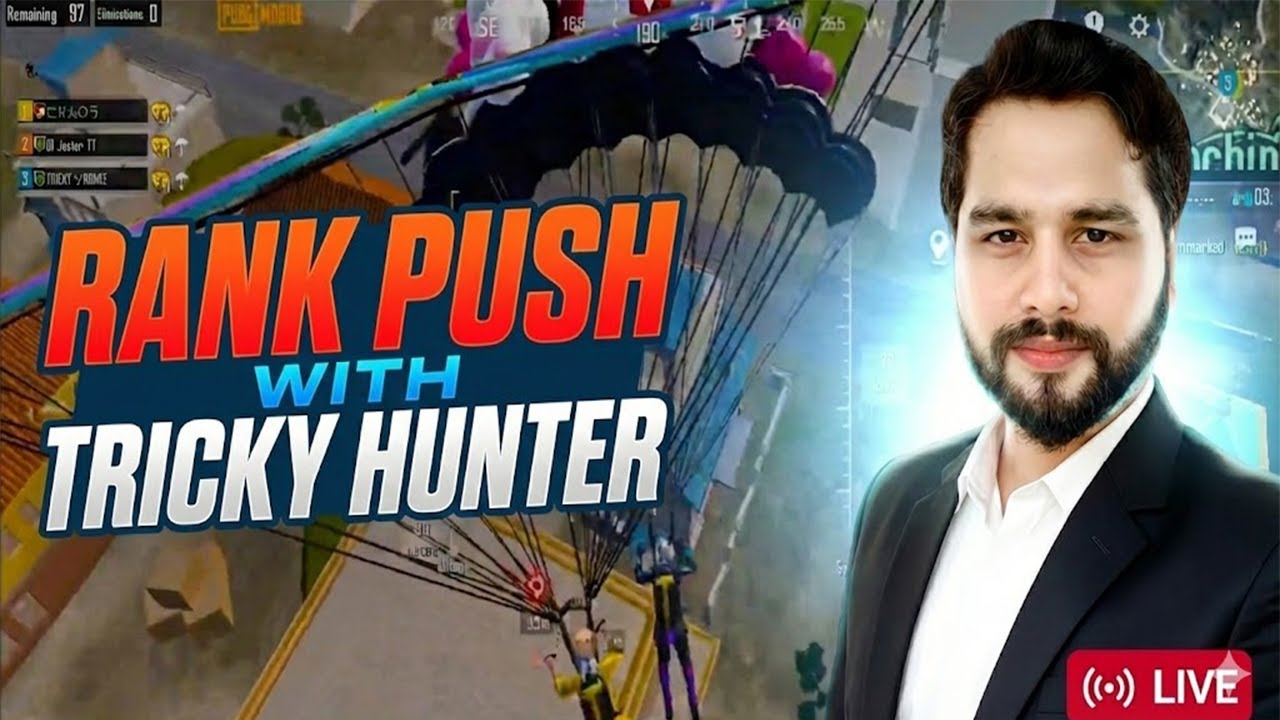 Rank Push With TRICKY HUNTER🔥🔥   | Road to Conqueror 🔥🔥 | PUBG Mobile Live🔥