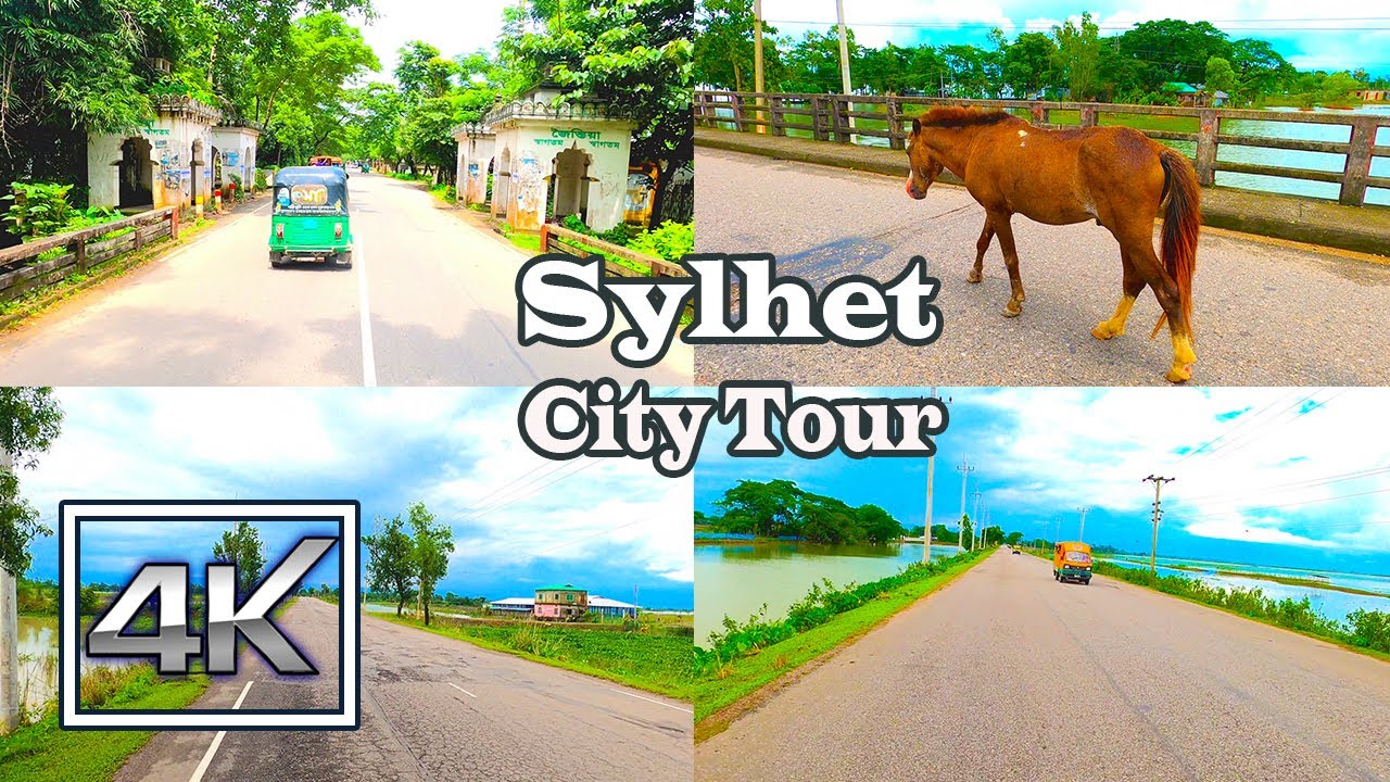 Sylhet City Tour 4K Driving | Botessor - Chiknaghul - Sarighat | Beautiful Road of Sylhet Bangladesh