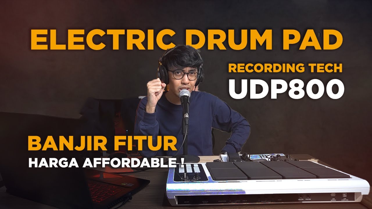 Review Lengkap Drum Pad Electric Recording Tech UDP800, Electric Drum Portable Mirip Roland SPD 30