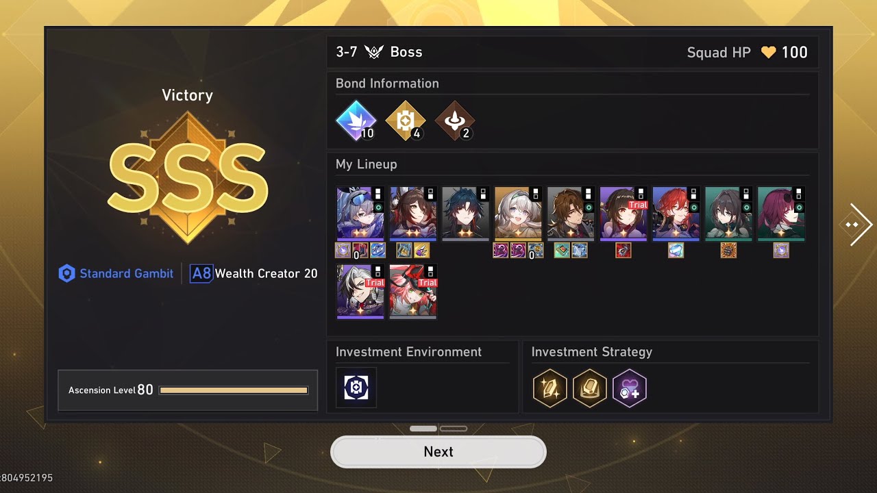 A8 WC20 SSS Perfect No Welt Clear - Super Break + Stellaron Hunters Bond | Currency Wars