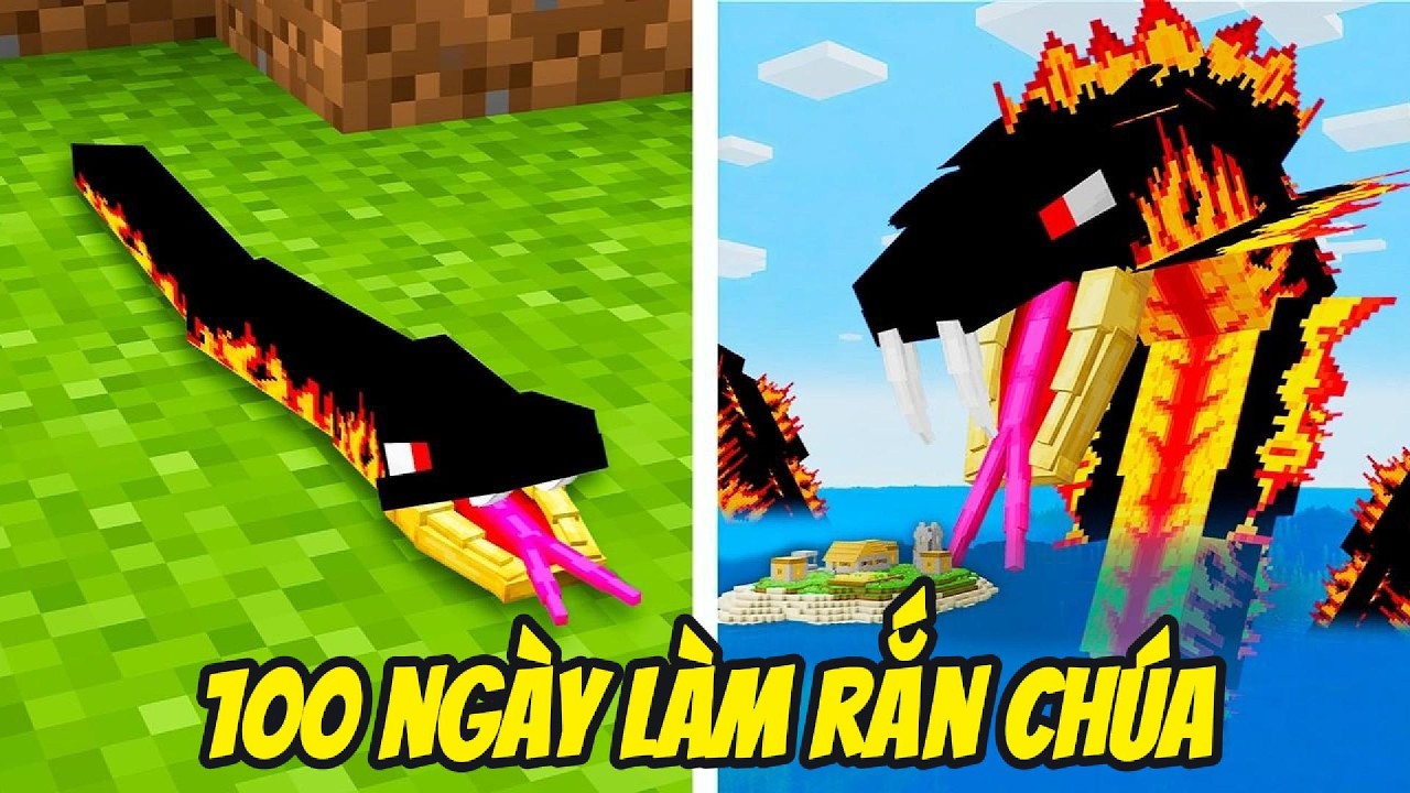Thử Thách 100 NGÀY TIẾN HÓA SỨC MẠNH RẮN CHÚA THÀNH KẺ MẠNH NHẤT Trong Minecraft Siêu Bất Ổn 🤣