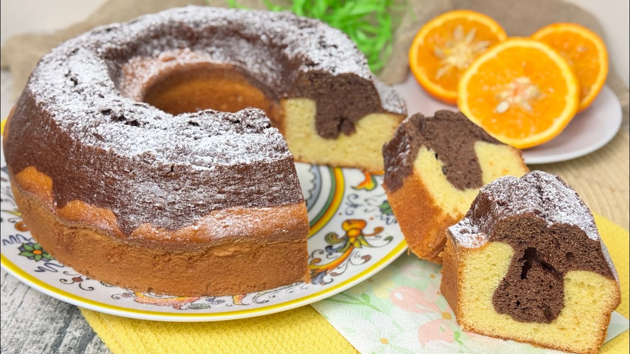 Ciambellone bicolore Arancia e Cioccolato