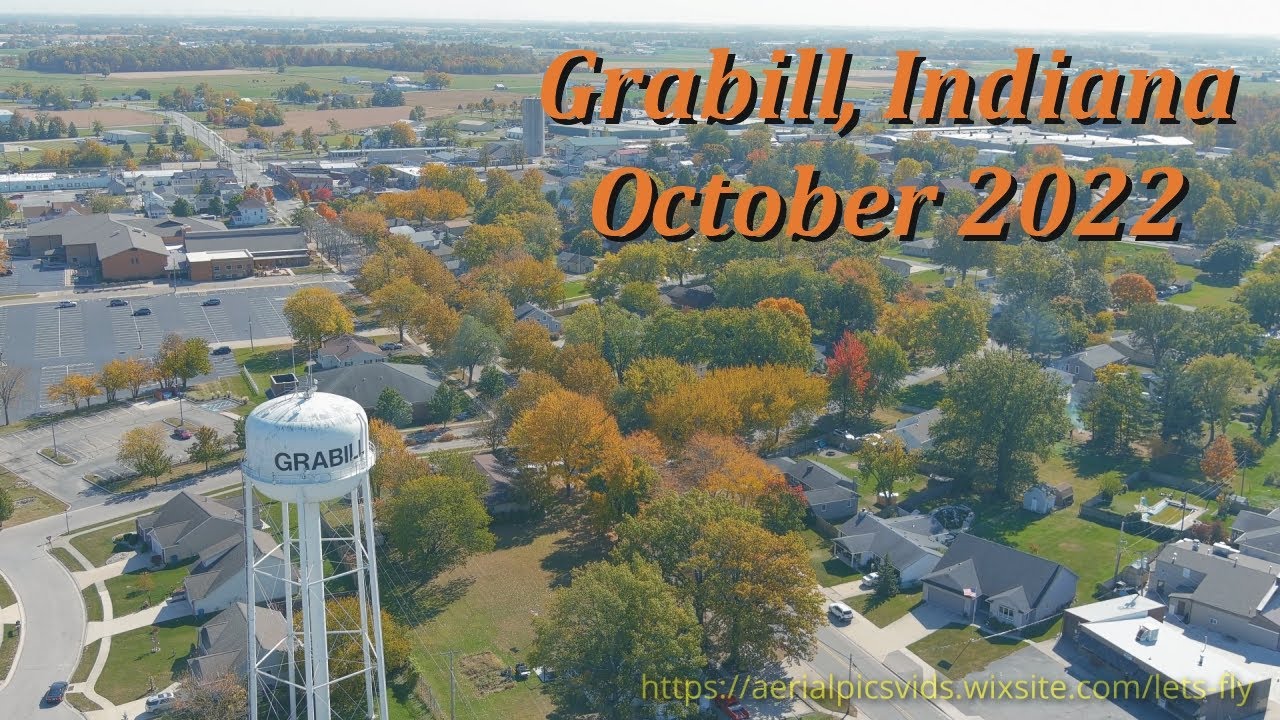 4K Aerial Video - Grabill, Indiana in October 2022