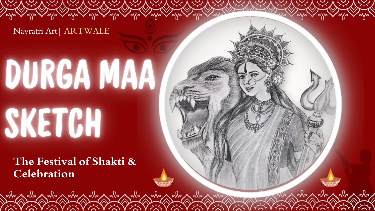Navratri Special 🙏 Durga Mata Full Body Drawing | Outline Tutorial Step by Step