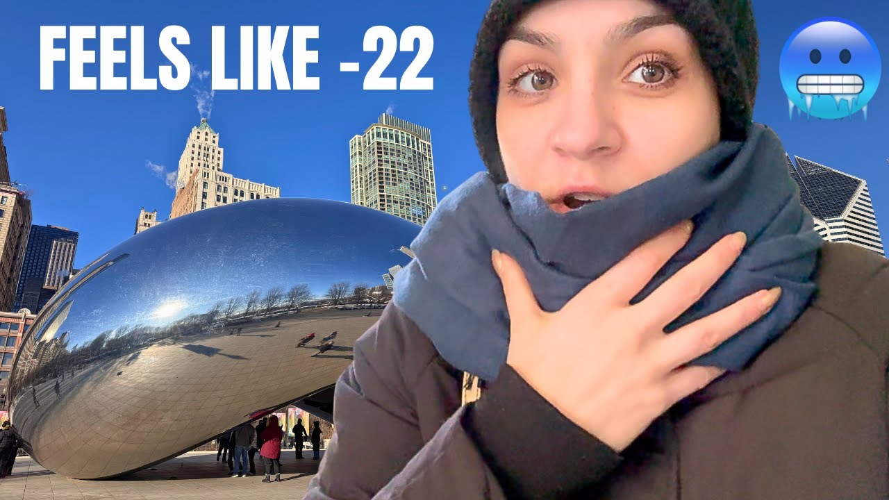 French Girl Experiences The REAL CHICAGO WEATHER & First Time Riding a HUGE American Train