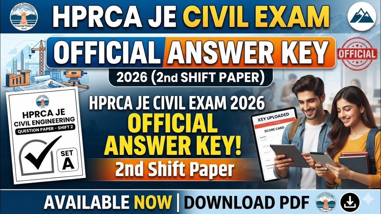 #HPRCA JE CIVIL EXAM OFFICIAL QUESTION PAPER ANSWER KEY 2026. NOON SHIFT PAPER, meeting paper 2026.