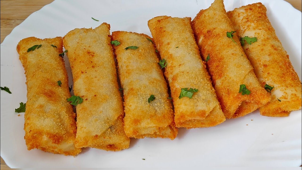 Afghani Chicken Roll | Crispy Malai Chicken Roll Recipe | Creamy Cheese Chicken Roll