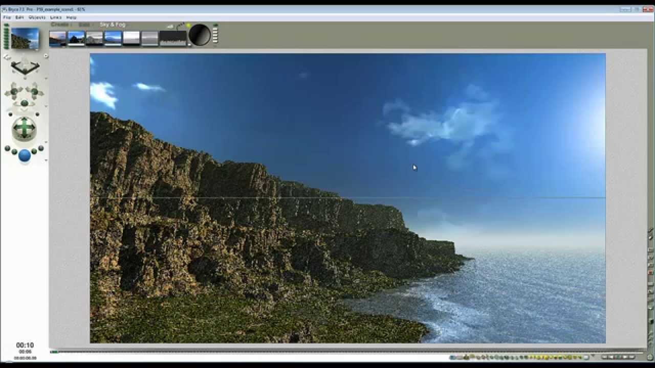 Bryce 7.1 Pro - setting up a sky with ambient HDRI - by David Brinnen.