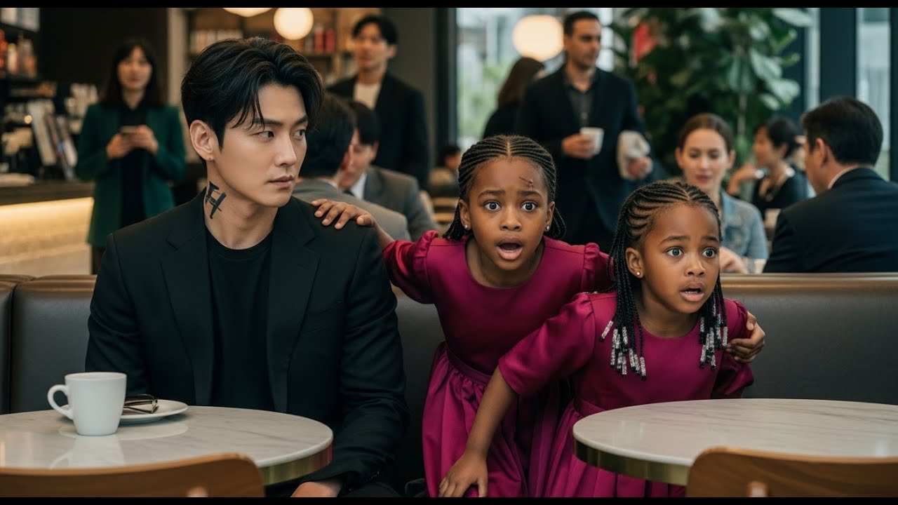 Korean Mafia Boss Was Having Coffee—Until Identical Black Twins Whispered: “Pretend You’re Our Dad”.