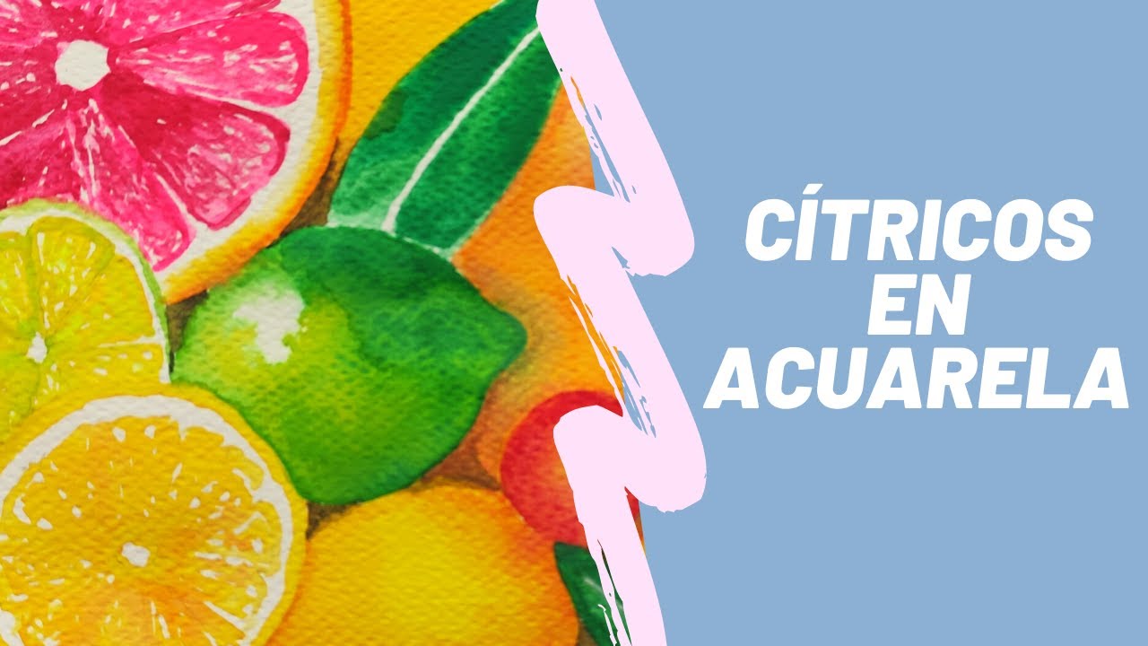 🍋Cómo hacer cítricos en acuarela🍊 SÚPER FÁCIL Watercolor painting 2021 *Ideal para principiantes*