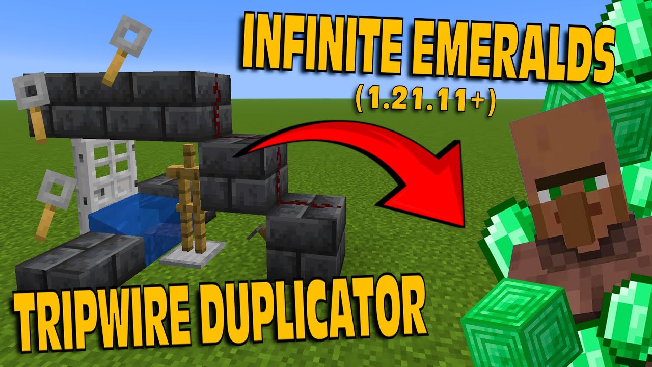 Easy Tripwire Hook, Emerald Farm (Minecraft 1.21.11+)