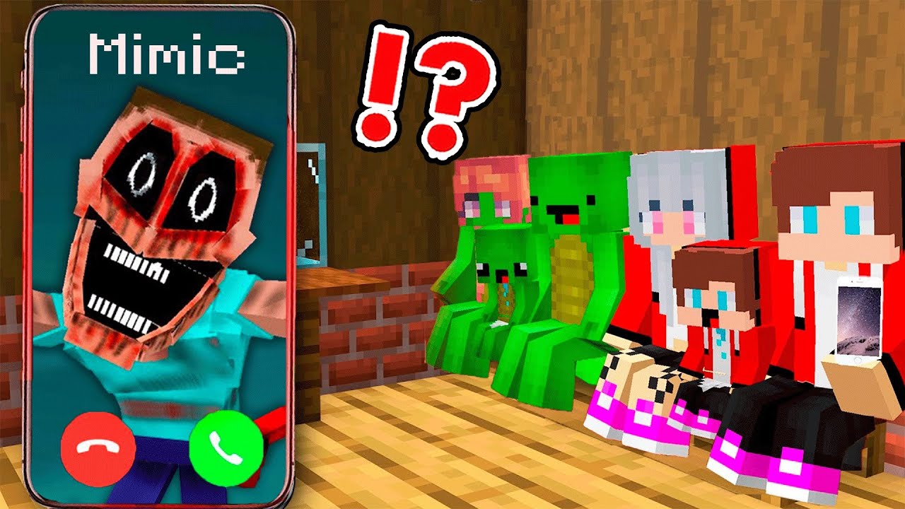 JJ and Mikey Family Call MIMIC DWELLER in Minecraft?!