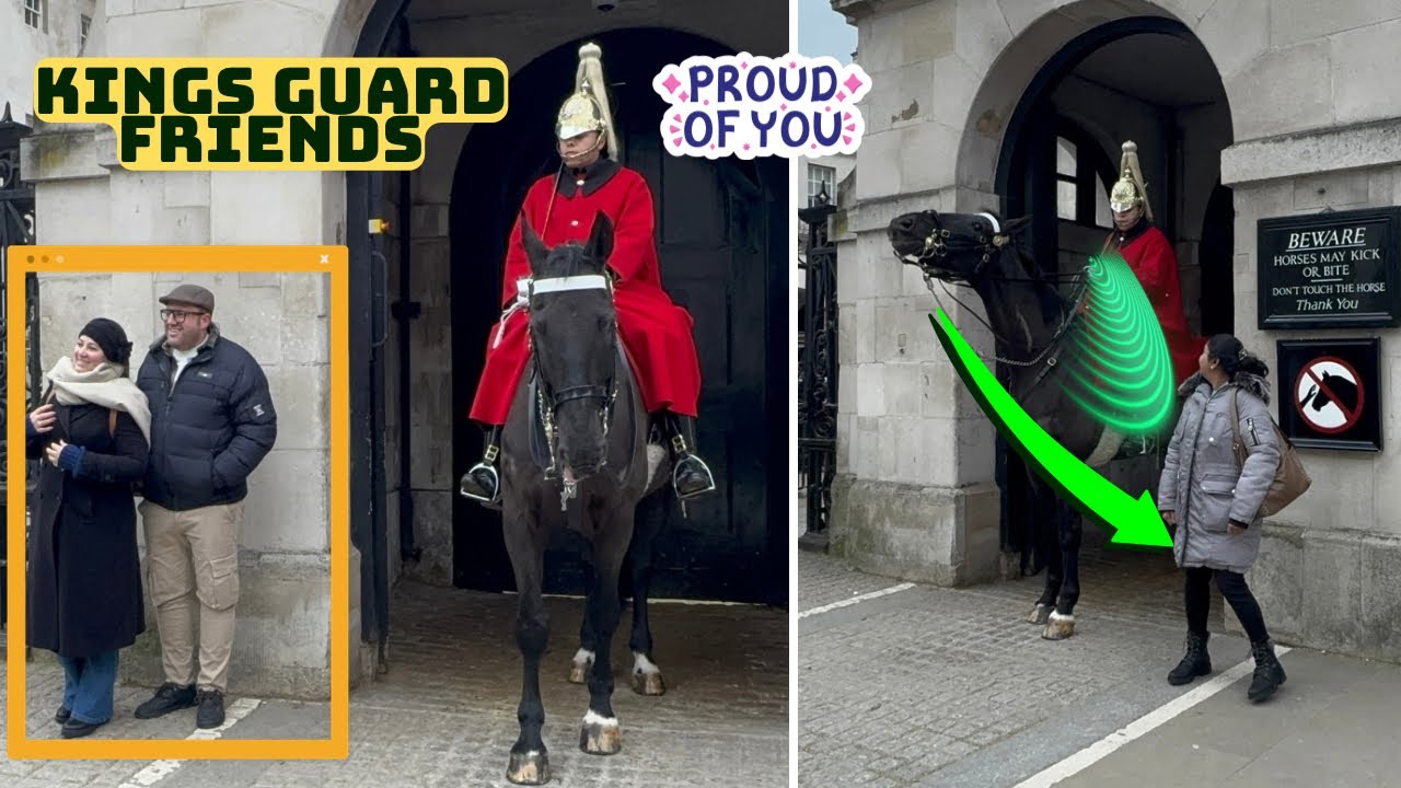 😂FRIENDS OF THE KINGS GUARD ! VERY SURPRISED TO SEE HIM ON THE HORSE 🐴 ✊🇧🇷