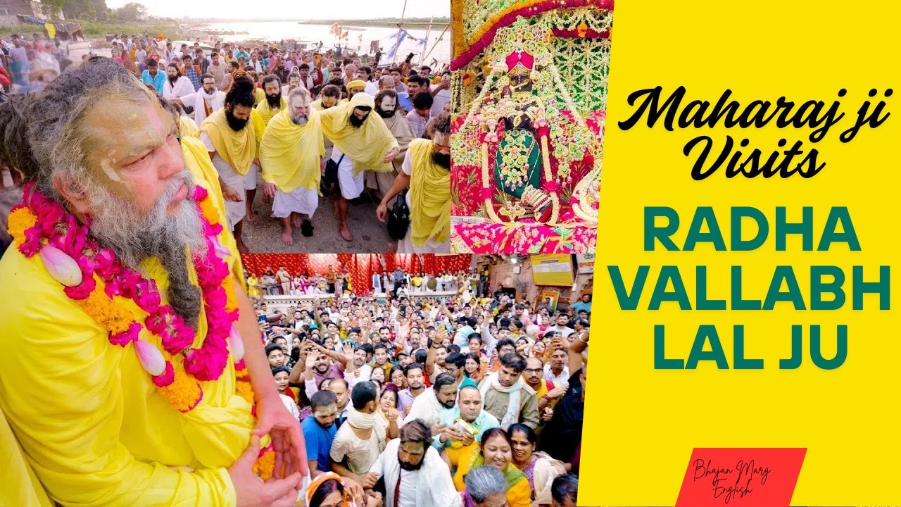 Maharaj ji taking darshan of Radha Vallabh ji @BhajanMarg @ShriHitRadhaKripa