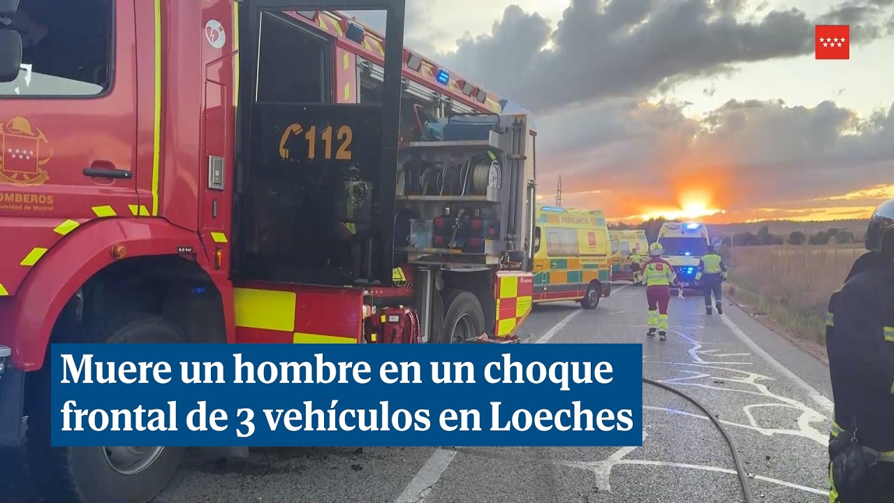 Muere un hombre de 47 años en un choque frontal entre tres vehículos en Loeches