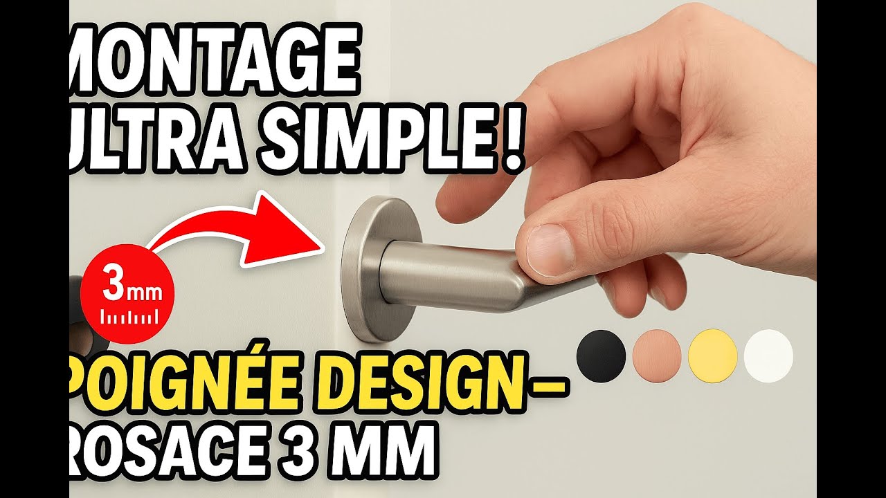 Comment installer une poignée de porte avec rosace magnétique ultra fine (3 mm)