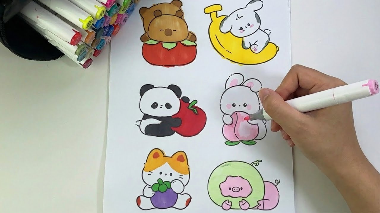 🎀 Animal Kawaii Coloring ASMR Coloring | Relaxing Yellow Vibes & Cute Aesthetic🌸