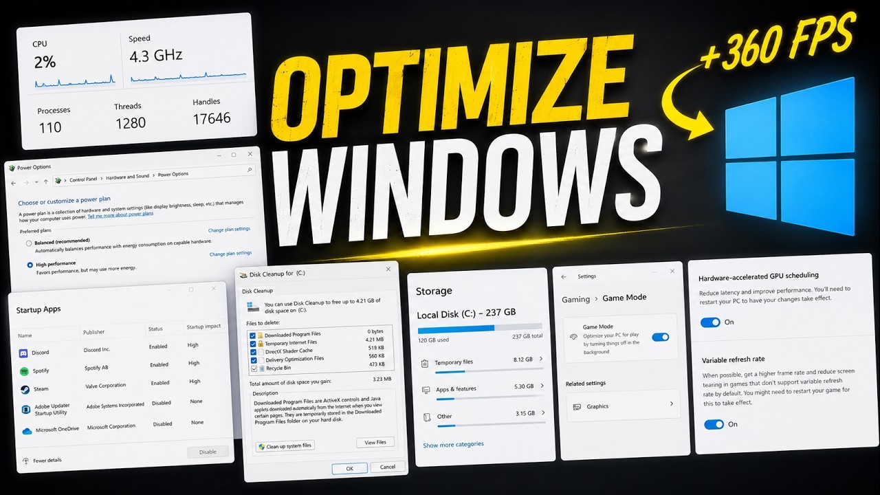 Optimize Your Windows PC for Performance - Make it FASTER