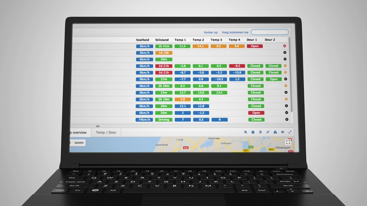 Online real-time temperatuurregistratie van uw trailers via Webportal en App