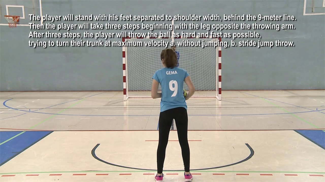 Handball test: three steps and throw