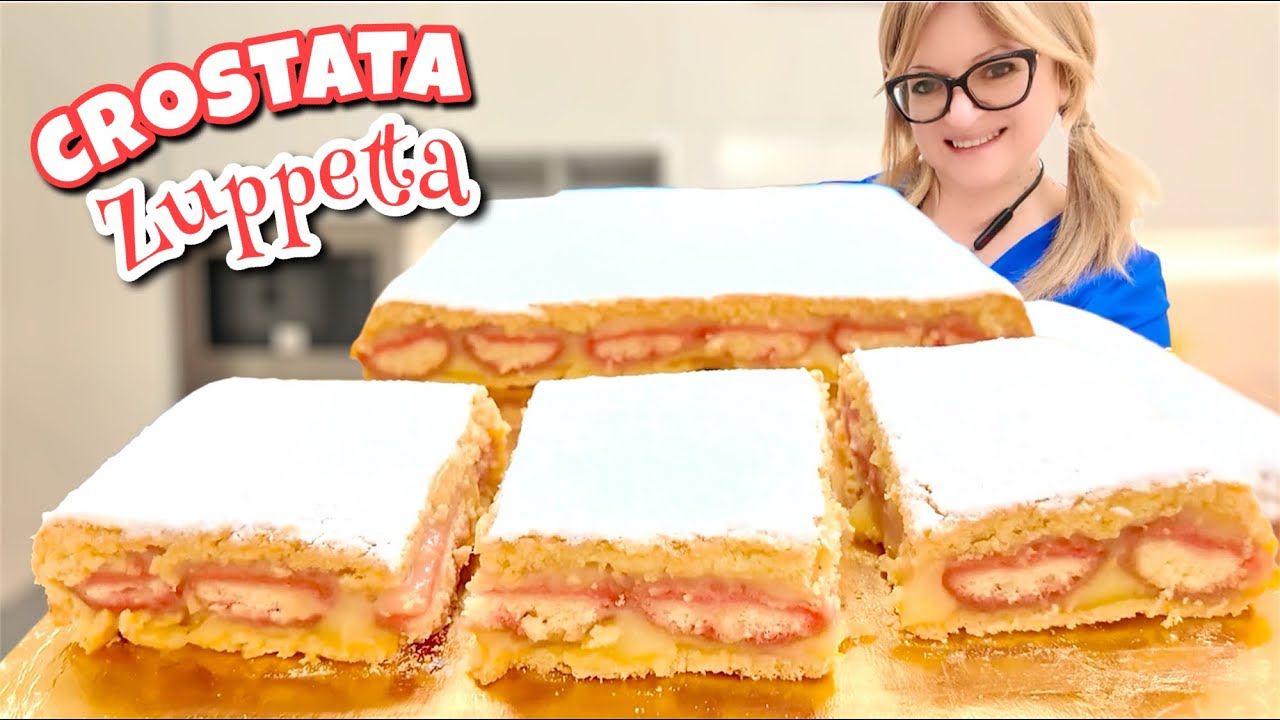 Суповой пирог с кремовым песочным тестом и подсушенным печеньем.