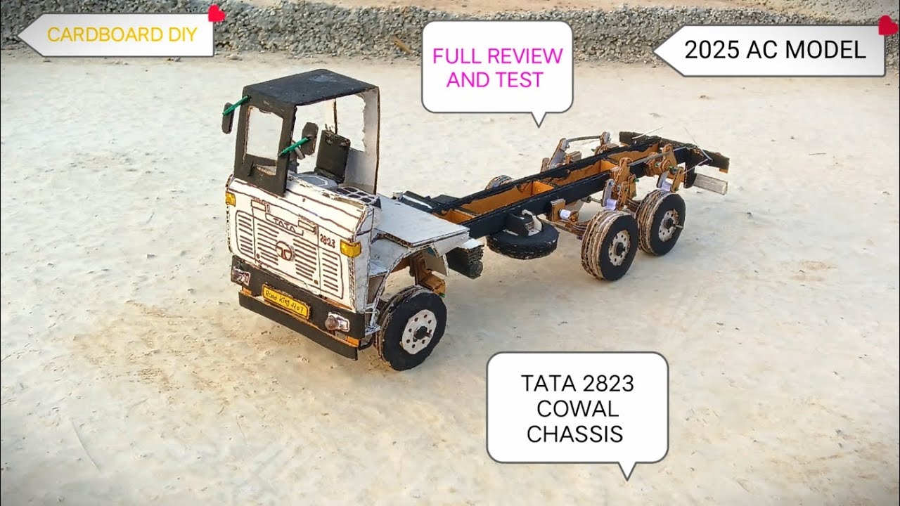 TATA 2823 COWAL CHASSIS 2025 AC MODEL ।। FULL REVIEW AND TEST ।। CARDBOARD DIY ।।