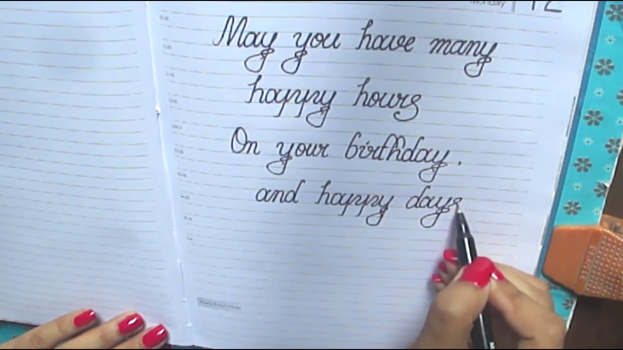Happy birthday message in Cursive♣♣What to write on birthday card in cursive♣♣Good wishes in cursive
