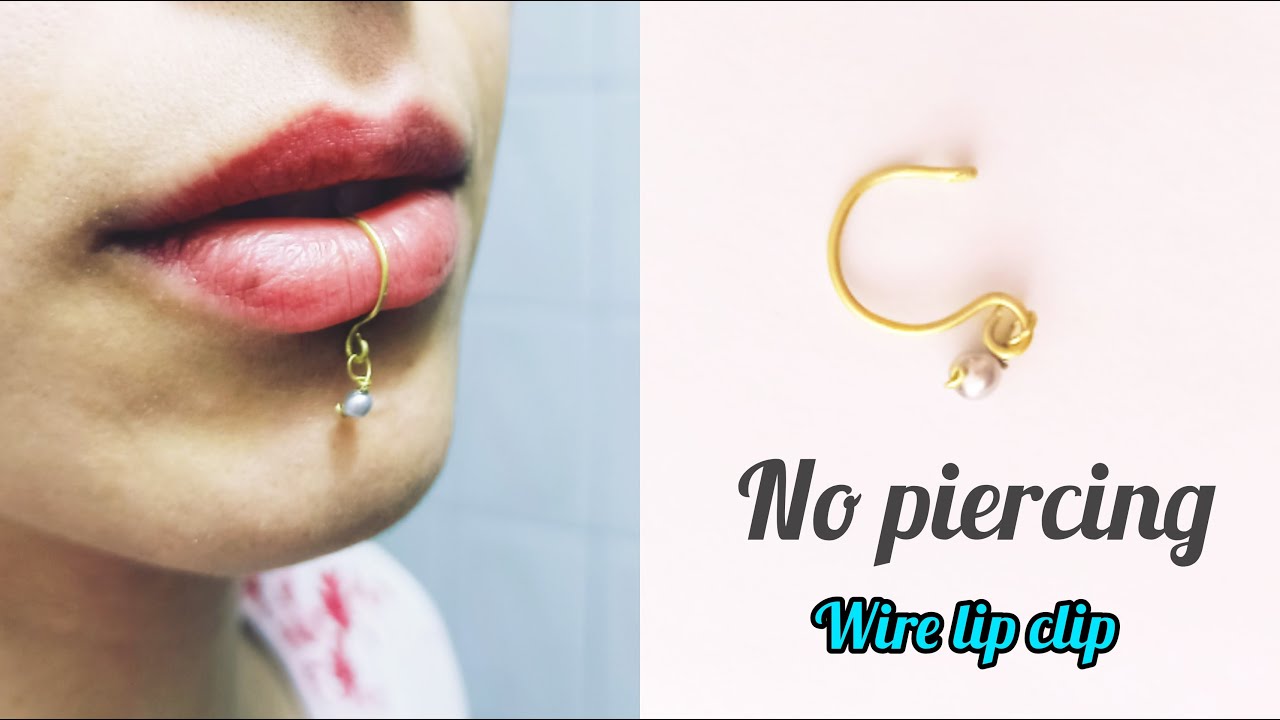 Amazing wire Jewelry on lips- how to make Super easy non piercing lio clip