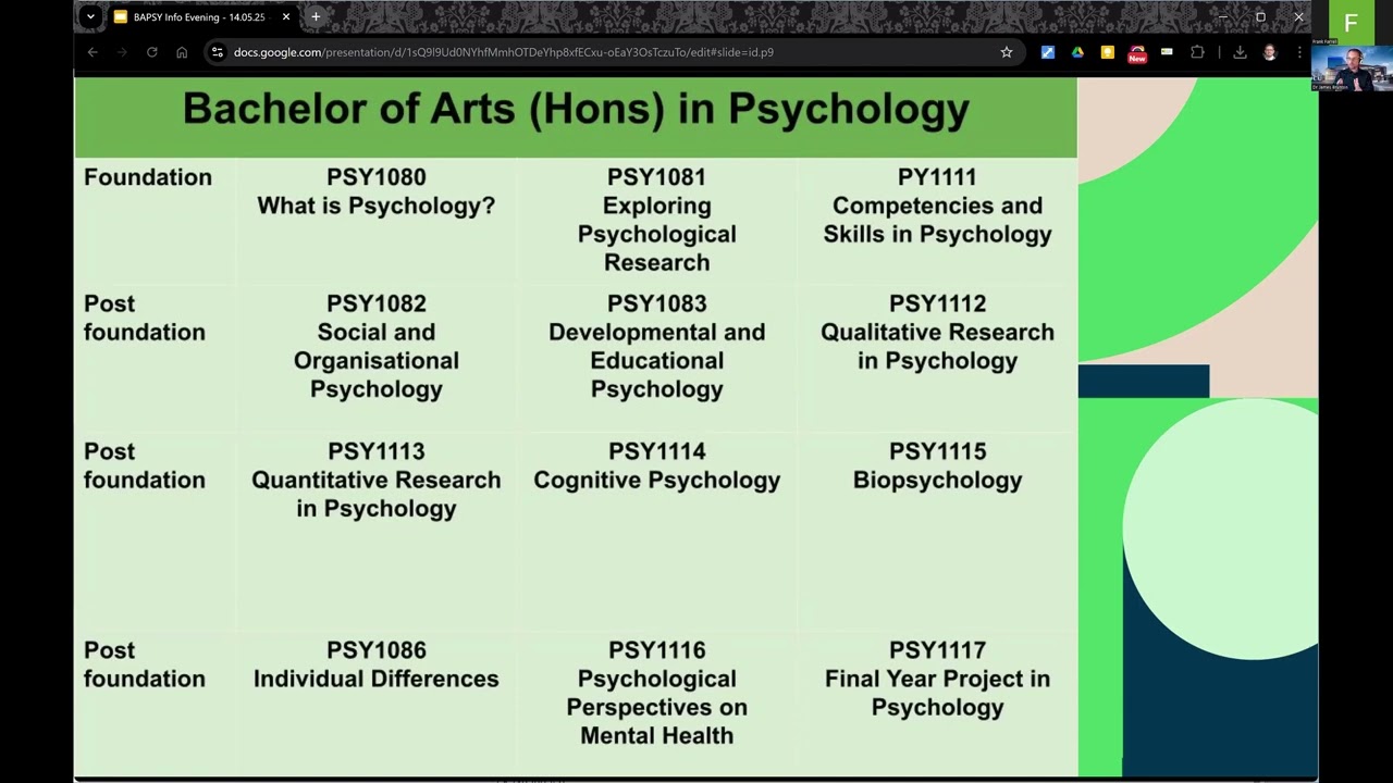BA in Psychology Information Webinar