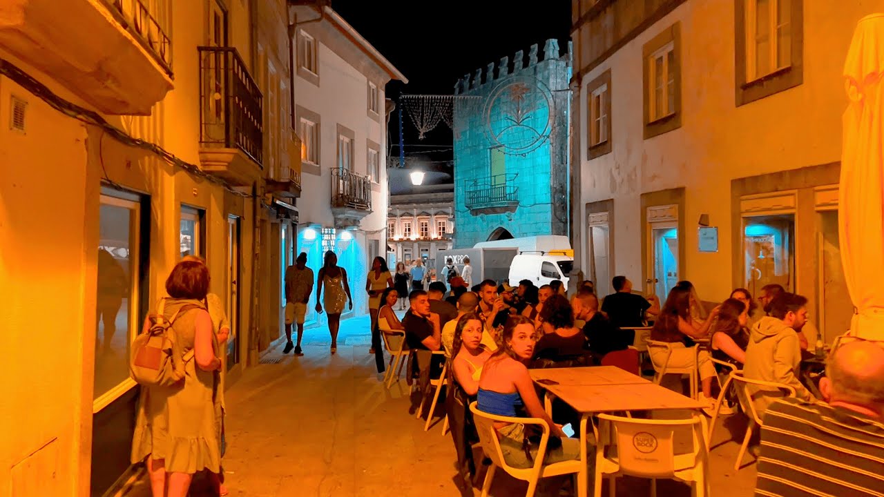 This is what Summer Nights are like in Portugal | Viana do Castelo Walking Tour ASMR NIGHTLIFE