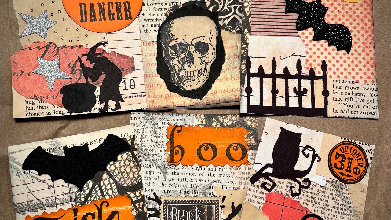 Halloween collage & tags #30in30Days Artsy Bohemian journal page challenge 