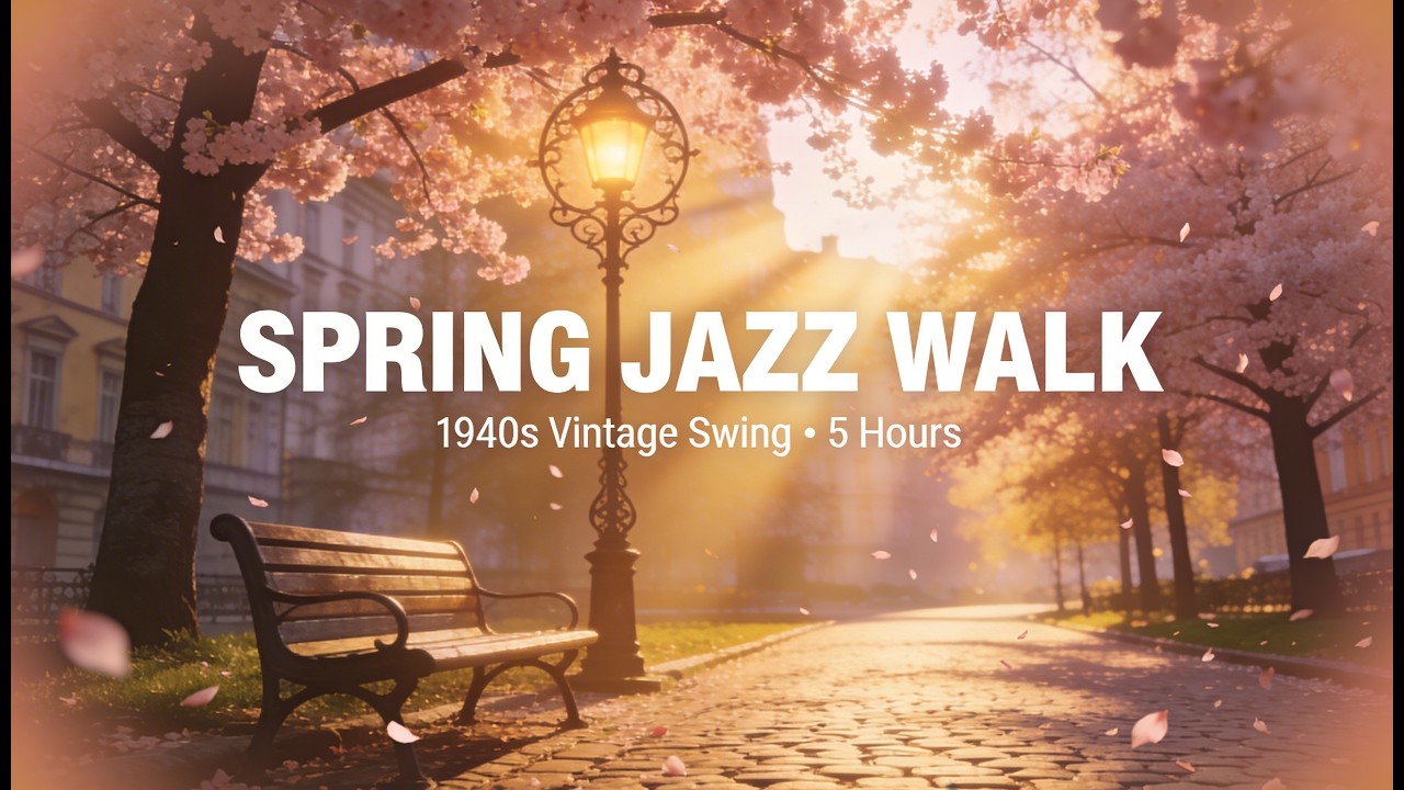 Spring Jazz Walk 🌸 – 5 Hours of Light 1940s Vintage Swing | Blooming City Morning