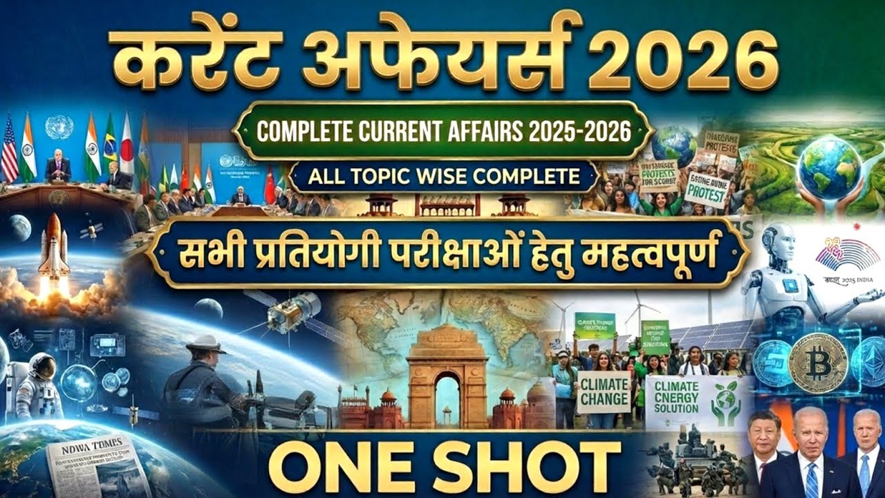 One Shot : Current Affairs 2025-2026 One Shot in Hindi | All Topic Current Affairs Complete