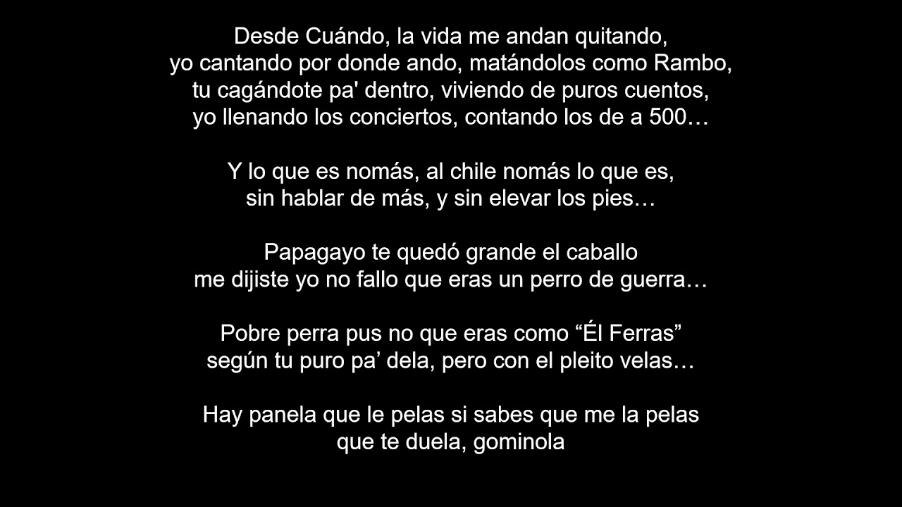 Desde Cuando Cartel de Santa [Letra]