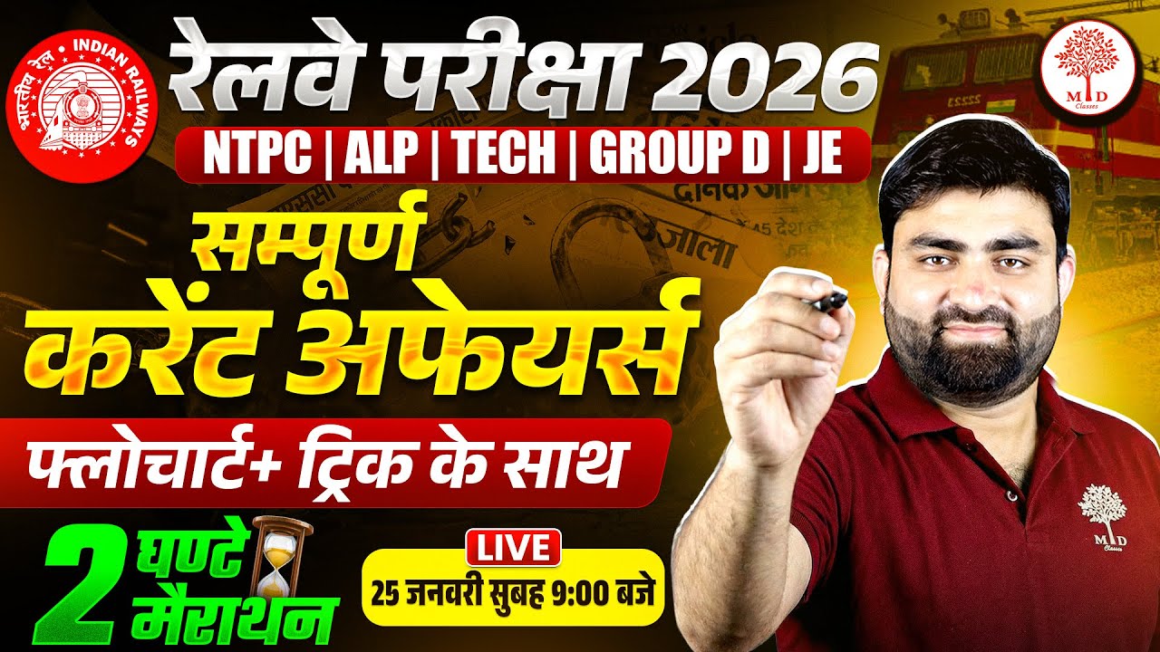 RAILWAY EXAMS CURRENT AFFAIRS 2026 | ALP CURRENT AFFAIRS MARATHON | NTPC CURRENT AFFAIRS 2026