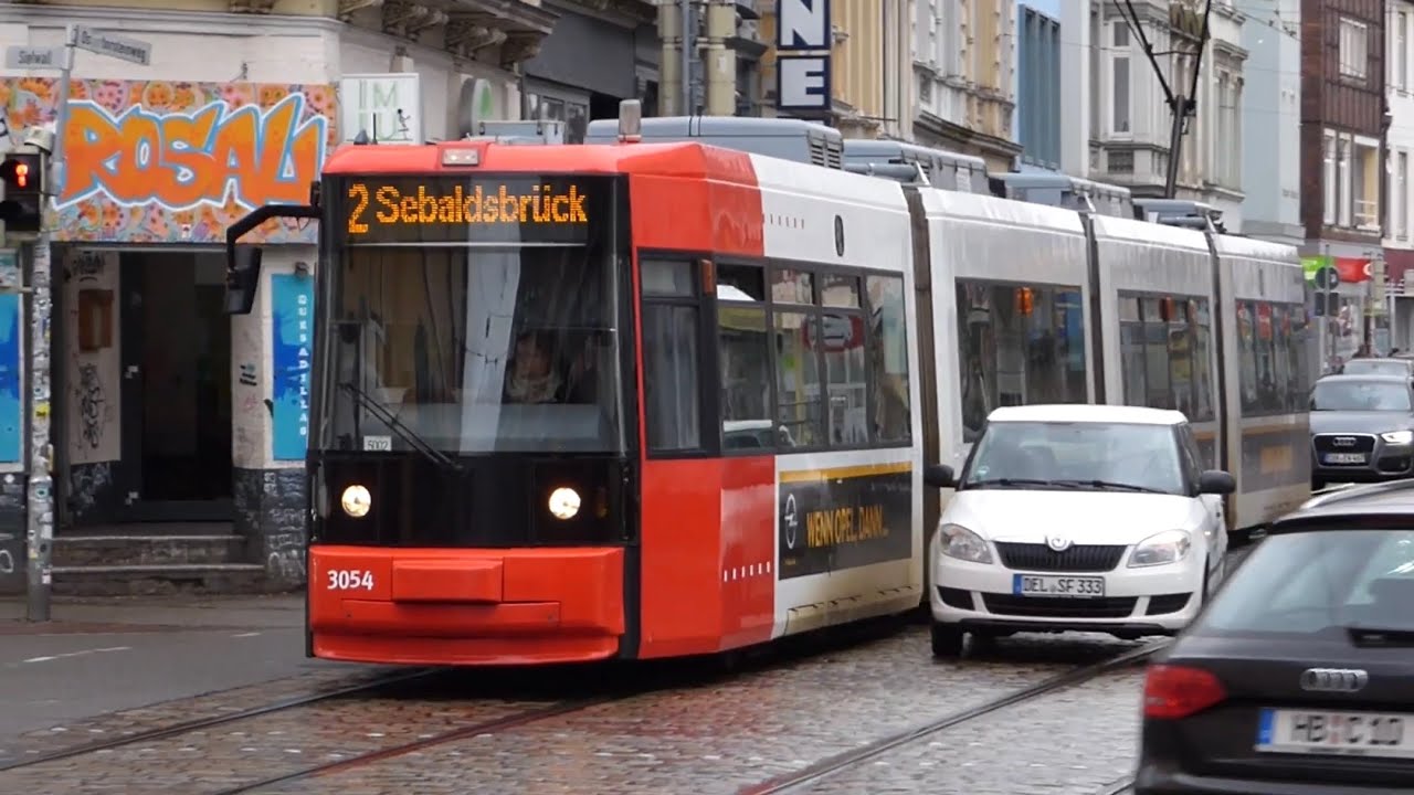 Alte GT8N-Straßenbahnen am Sielwall in Bremen (22.3.2016)