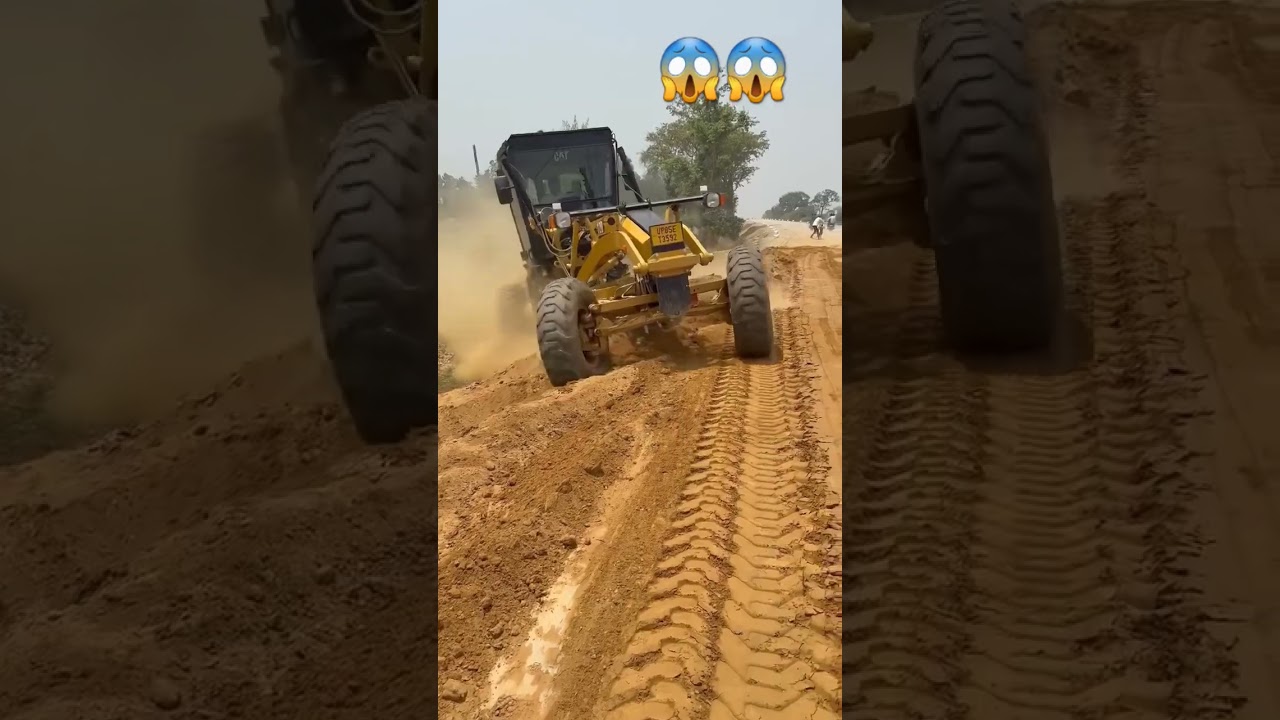 Amazing skills for a Motor Grader Operator 😱😱 #heavyequipment #construction #engineering